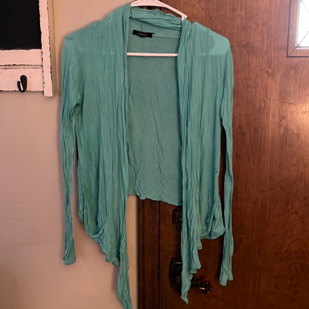 blue cardigan with pockets